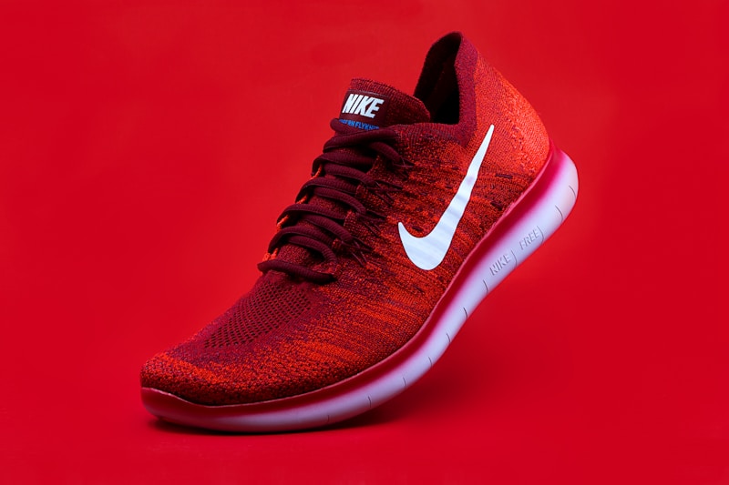 Premium running sneakers in vibrant red